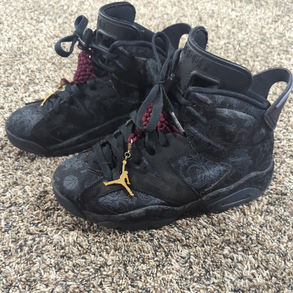2020 Air Jordan 6 'Single's Day' Black Sneaker, Size Womens 5.5 Used DB9818-001